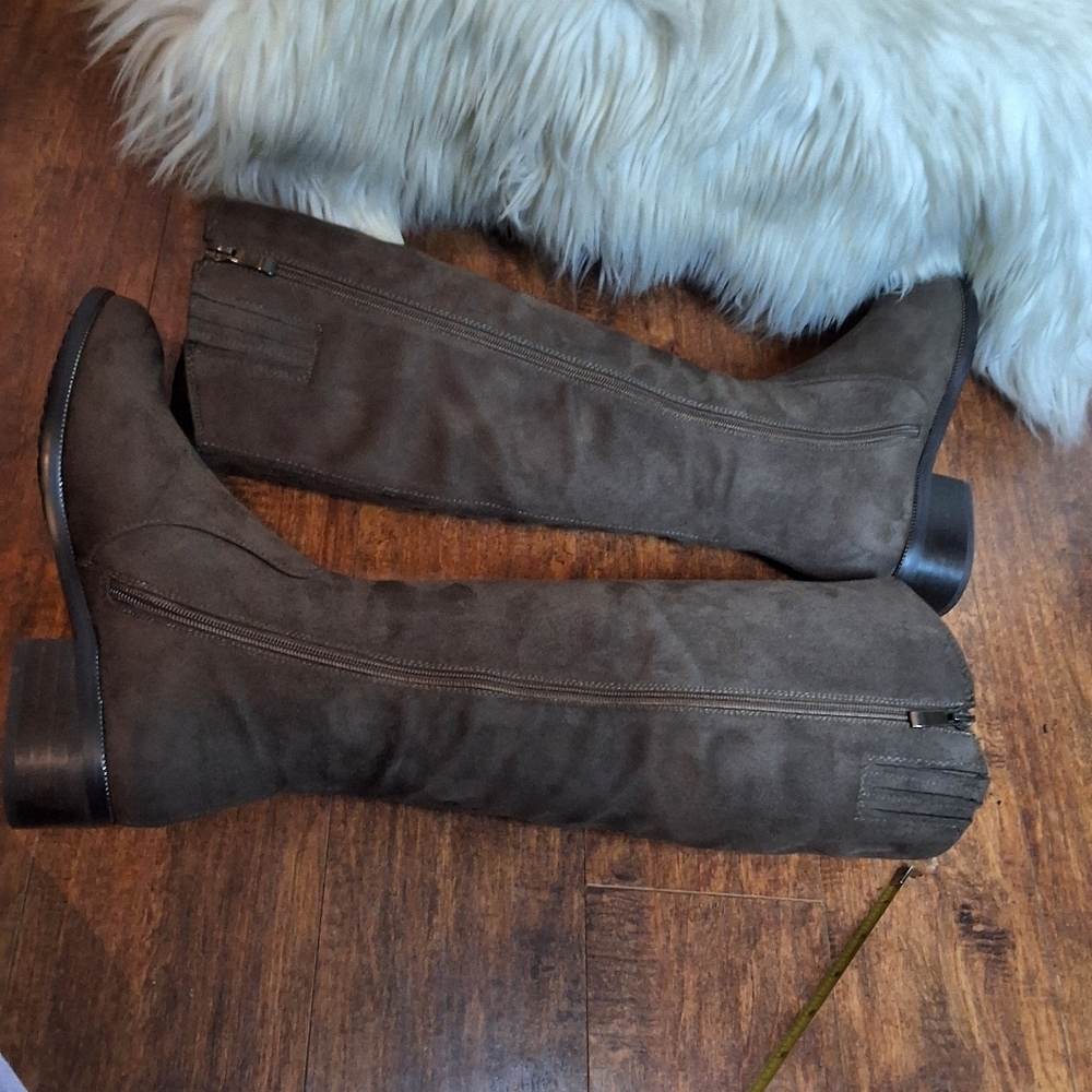 Azura Blackenbury Taupe Bling Knee High Boots  38 7.5-8. NWB - Picture 7 of 16